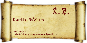 Kurth Nóra névjegykártya